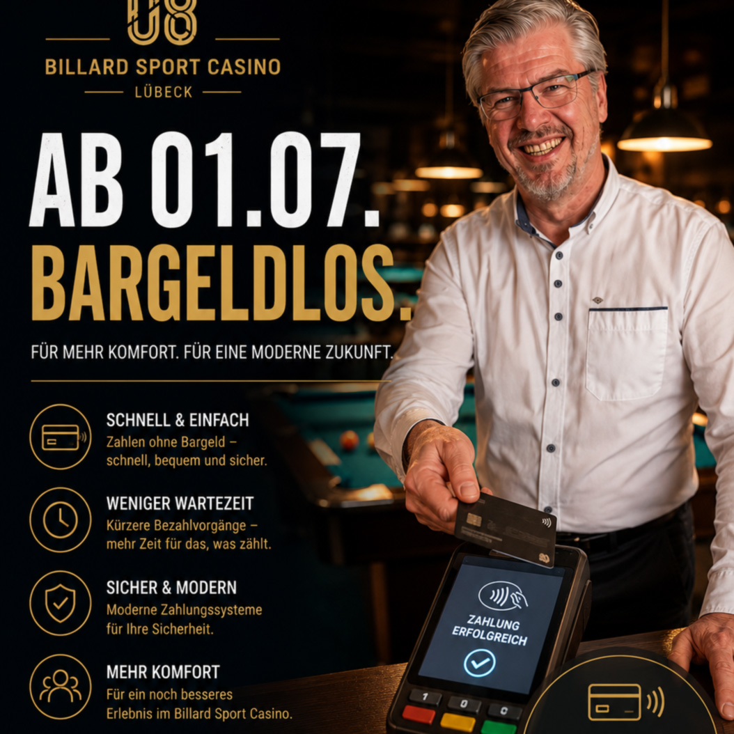 Bargeldlos im Billard Sport Casino